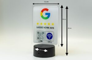 support avec un qr code pour les avis google