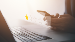 1 étoile sur 5 qui représente un avis google négatif